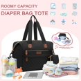 thumbnail image 3 of Diaper Bag Tote - Diaper Baby Bags with Pacifier Case, Shoulder Straps, Stroller Clips, Waterproof Large Mommy Maternity Travel Baby Bag for Mom and Dad, Medium, Black, 3 of 4