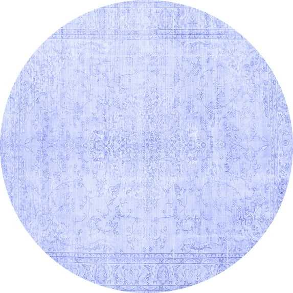 Ahgly Company Indoor Round Persian Blue Traditional Area Rugs, 5' Round