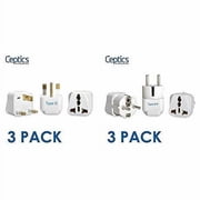 Ceptics Grounded Universal Plug Adapter for UK (Type G) - 3 Pack