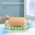 thumbnail image 3 of Bandeja de plástico transparente de lujo para jabón decorativo, bandeja de baño de doble capa sin perforaciones (transparente, verde) The Soapery, 3 of 6