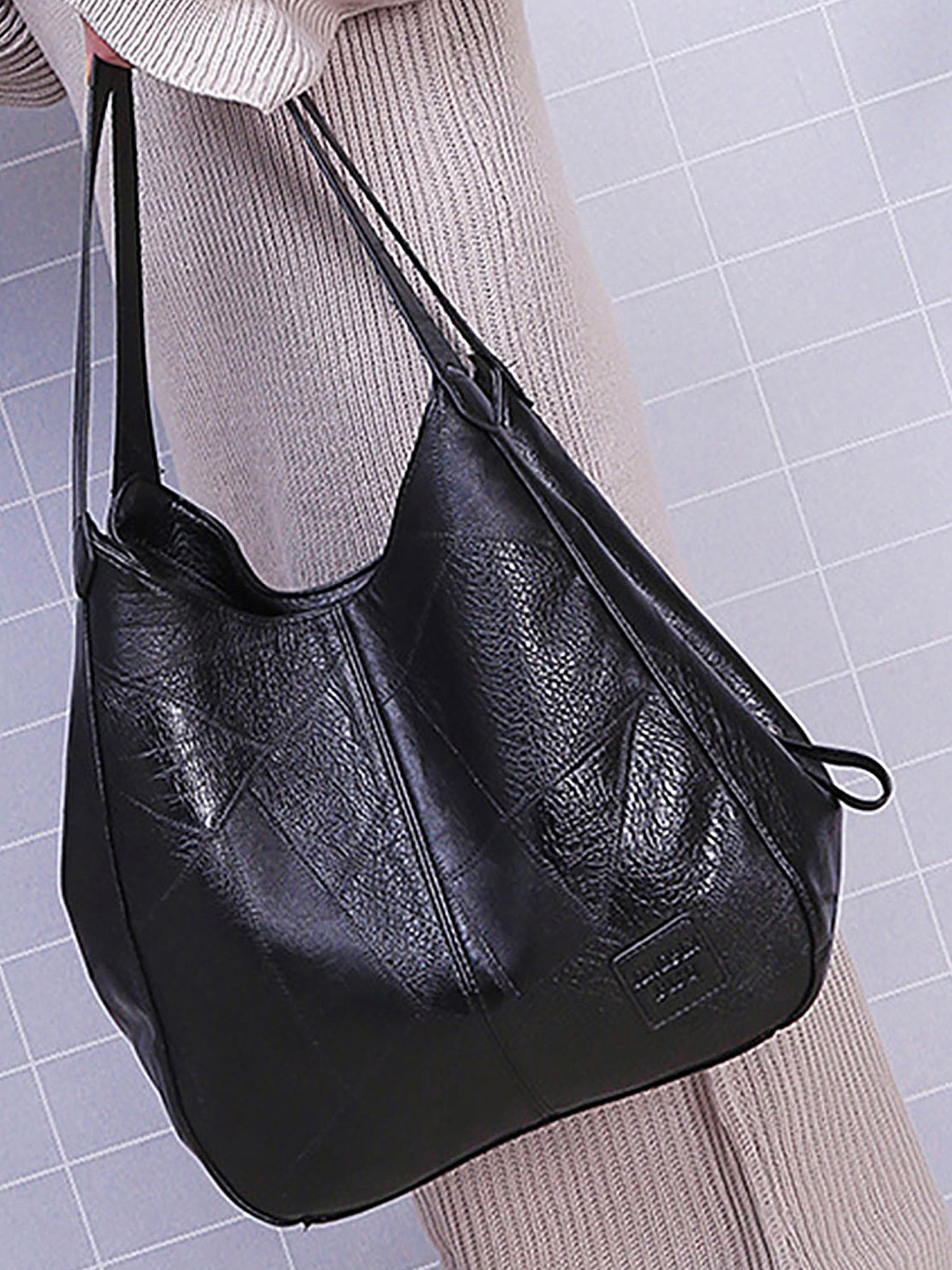 Panhandle Red Leather Company |Black Leather Tote Bag