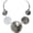 Grey, variant on Chunky Round Acrylic Pendant Collar Large Statement Costume Necklace for Women, 22inch (NK-10665-Blue)