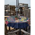 thumbnail image 2 of Outdoor Tablecloth with Umbrella Hole for Patio/Picnic/Party/Camping, Nautical Coastal Waterproof Table Cloth Round Cover Washable, Ocean Flip Flops Coral Starfish Flowers Blue (Dia 60"), 2 of 8