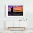 thumbnail image 2 of Little Roundtop - Gettysburg Pennsylvania Photography Sunset Landscape Scenic Nature Silhouette Countryside White Framed Wall Art Print 5 x 7 inches, 2 of 3