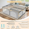 thumbnail image 2 of Baby Playpen 74x50x27 Inch with 2 Handles and Carry Bag, Grey, 2 of 6