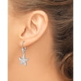 thumbnail image 4 of Sterling Silver Romantic, Glamorous, Alluring 36.48 Mm 16.94 Tone De-Ani Rhodium-Plated Polished Starfish Leverback Earrings, 4 of 5