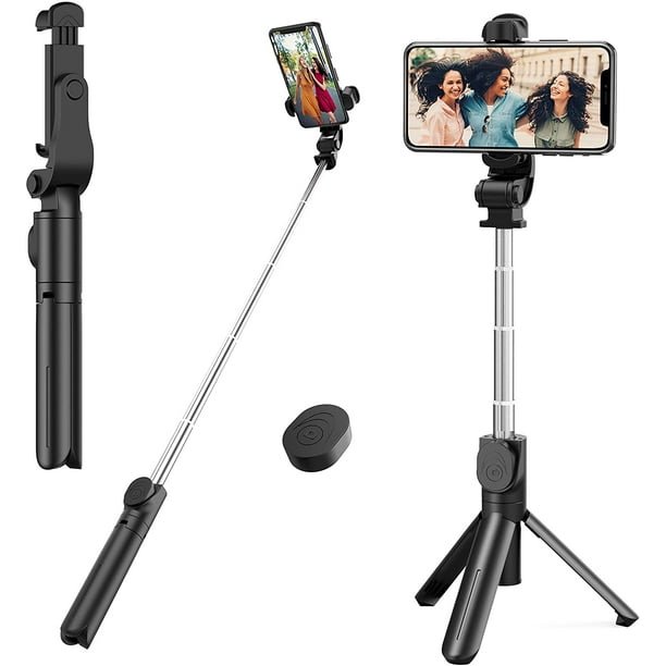Trépied de téléphone Selfie Stick, tout en un trépied extensible Selfie  Stick avec télécommande amovible, pour téléphones iPhone/Android, léger - -  