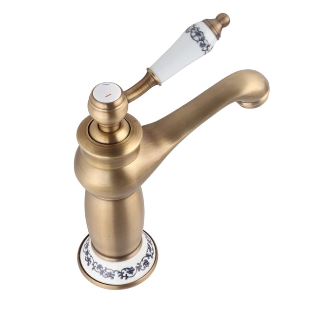 Toque De Agua Del Fregadero De La Cocina, Grifo De Cuenca De La Batidora De único Con Adorno De Patrón Floral Para El Lavabo Del