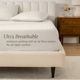 thumbnail image 4 of Bare Home 100% Organic Cotton Fitted Sheet - Percale Weave  - Full, French Beige, 4 of 10