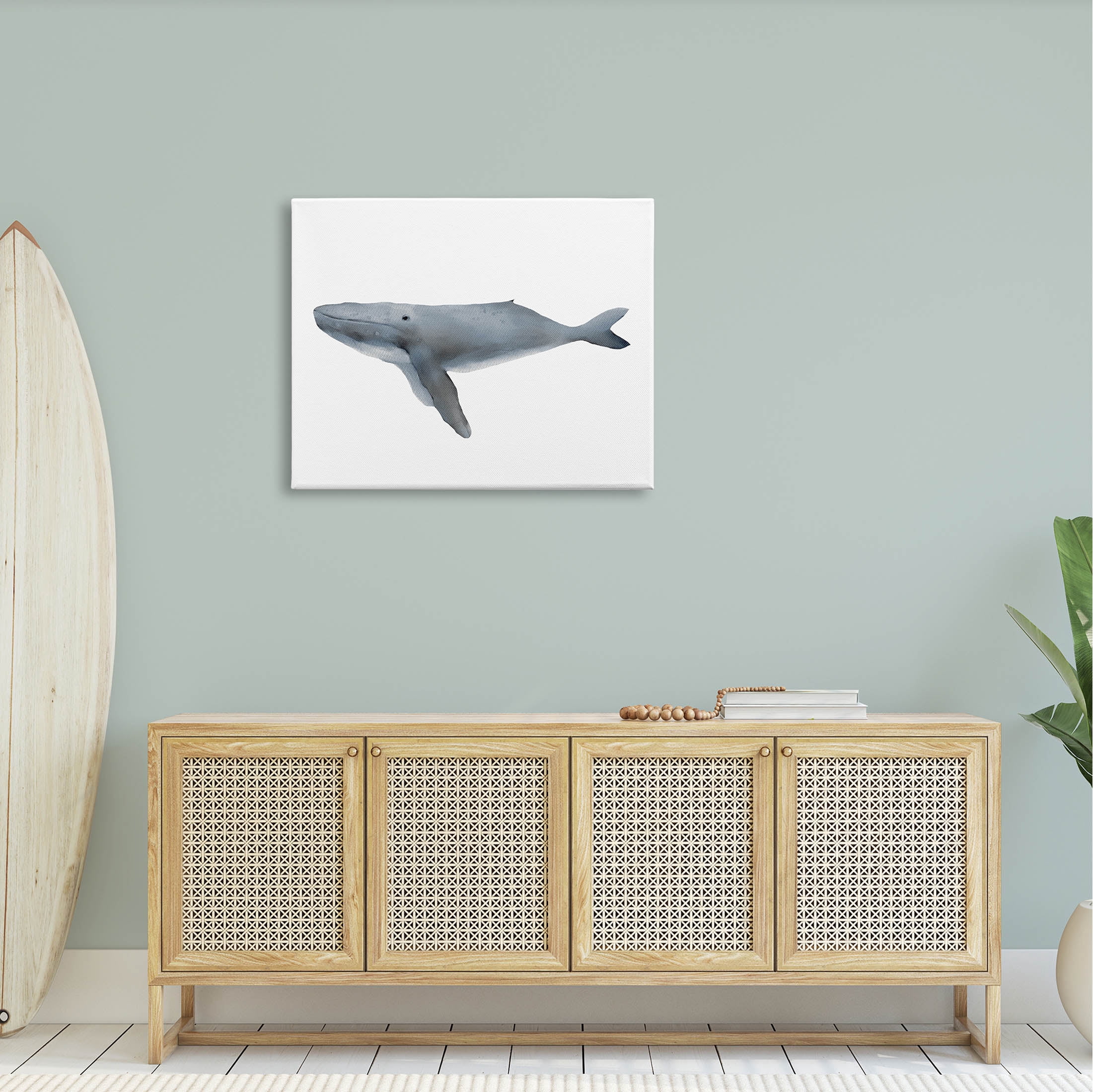 Stupell Industries Marine Whale Casual Sea Life Graphic Art Gallery Wrapped Canvas Print Wall Art, Design by Leah Straatsma