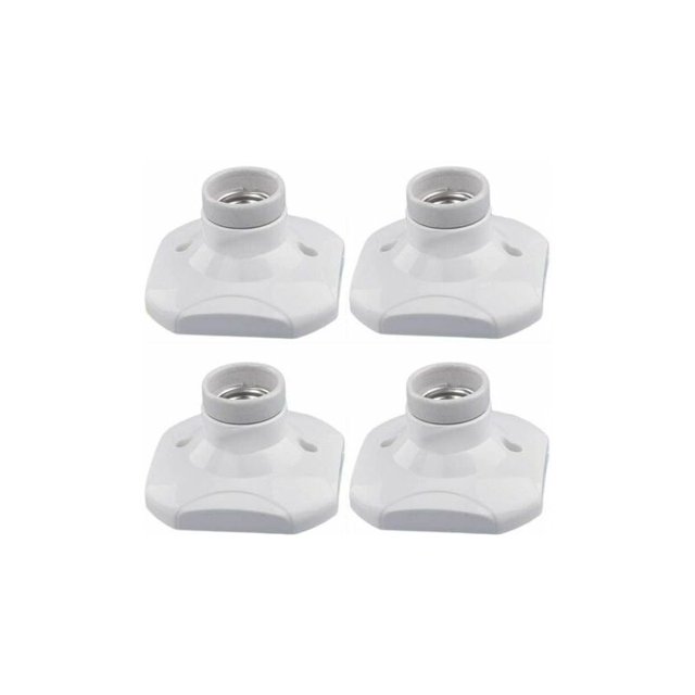 Douille d'ampoule LED E27, douille E27 en céramique et base en plastique, douille murale E27, douille E27 blanche avec anneau pour éclairage d'entrée/plafonnier/balcon, lot de 4 esquí esquí Gafas de esquí