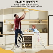 UNICOO® Foldable Toddler Tower - 2-Step Ladder for Adult, Toddler Tower Foldable & Compact - Foldable Kitchen Tower, Kids Step Stool, Folding Toddler Tower for Kitchen & Bathroom (Smoky Gray)