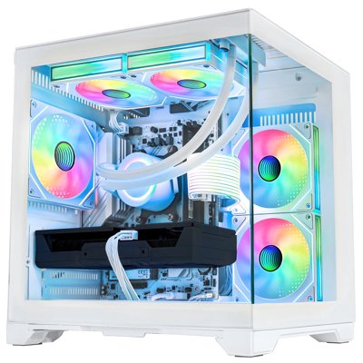 Hoengager Gaming PC Desktop -AMD Ryzen 7 5700X, GeForce RTX 3060 12G, 32GB DDR4 RAM, 3TB SSD,240 AIO, Software-controlled ARGB,Windows 11 -White