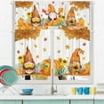 thumbnail image 2 of Fall Curtains for Kitchen 3 Piece Set, Fall Window Curtains Valance - Rod Pocket Tiered Curtain Over Sink, Gnome & Pumpkin Decorations, Autumn Leaf & Pumpkin Kitchen Decor for Home 54x24 Inch, 2 of 6