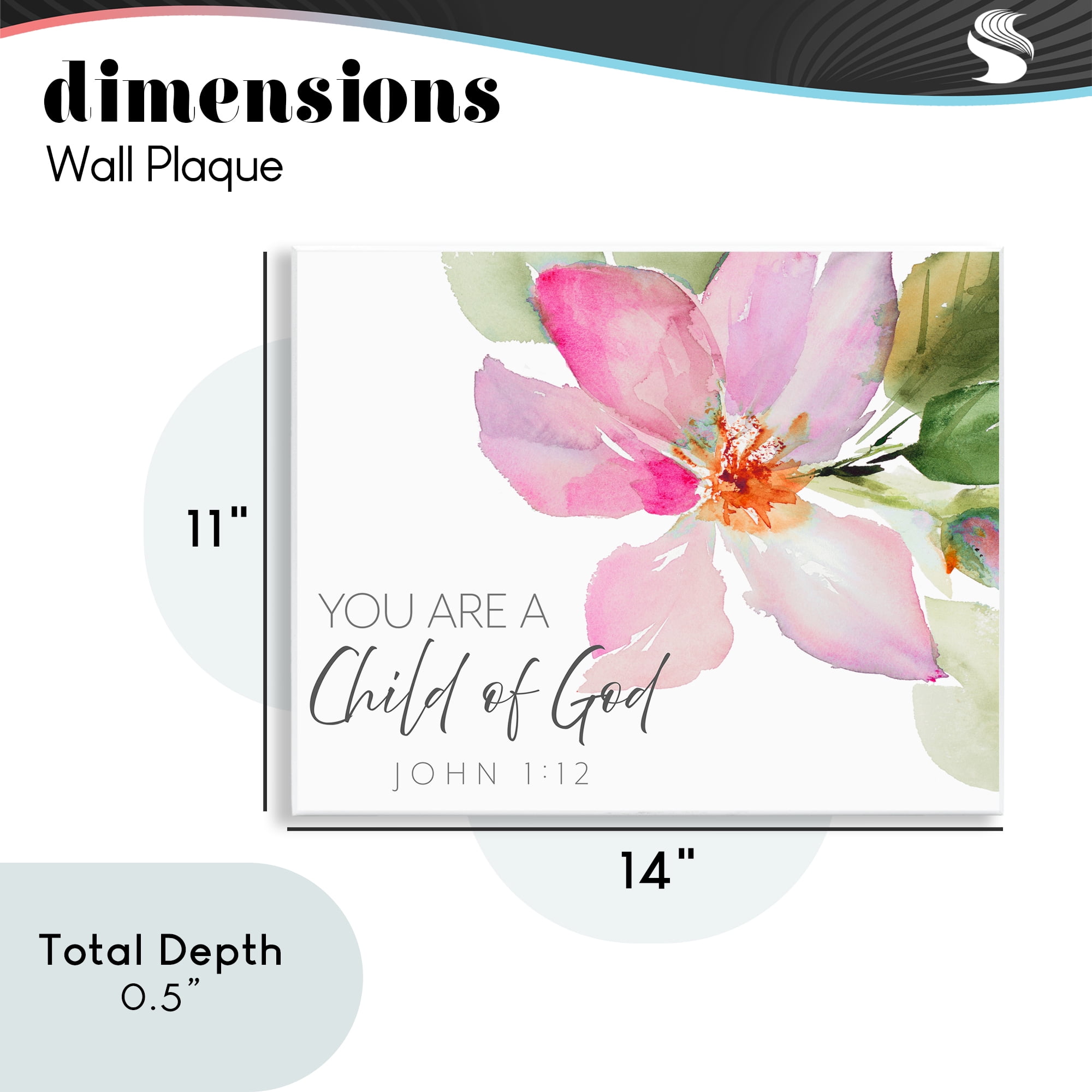 Stupell Industries Child Of God Pink Flower Wall Plaque Art, design by Lanie Loreth