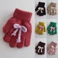 thumbnail image 3 of Ugoldhm Kids' Warm Winter Knit Gloves, Stretchy & Bowtie Gloves for Boys and Girls (3-11 Years), 3 of 8