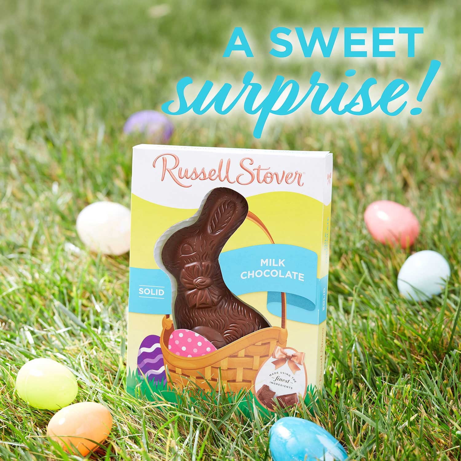Russell Stover Easter Bunny Solid Milk Chocolate Candy Rabbits, 2 pk.
