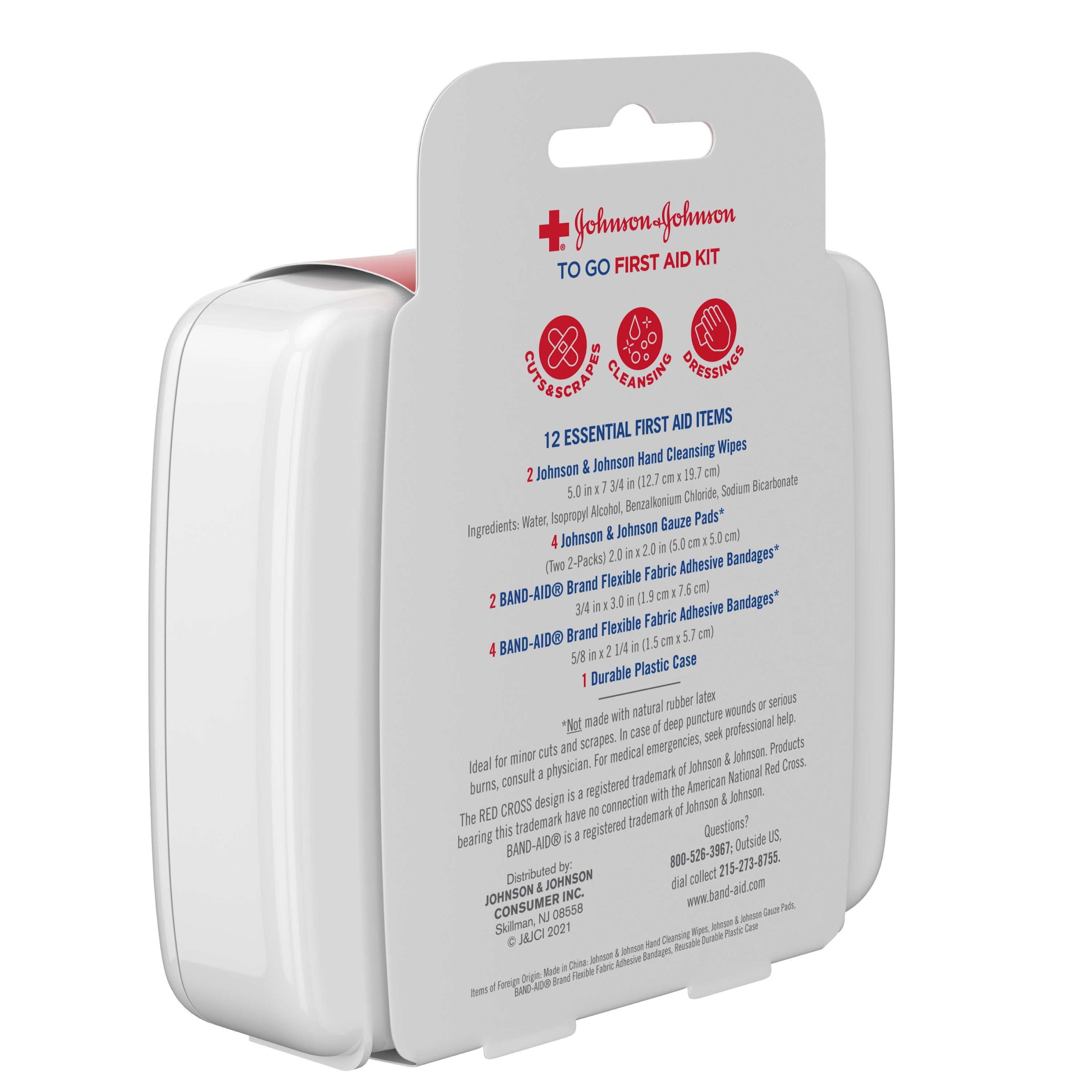 Johnson & Johnson First Aid To Go! Portable Mini Travel Kit 12 Pieces Set  Of 2