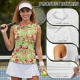 thumbnail image 6 of Yuyamidu Red Cherry Womens Sleeveless Golf Shirt Breathable Sport Tank Top Button Down Tennis Tank Tops V Neck Active Tennis Yoga Shirts Size XL, 6 of 7