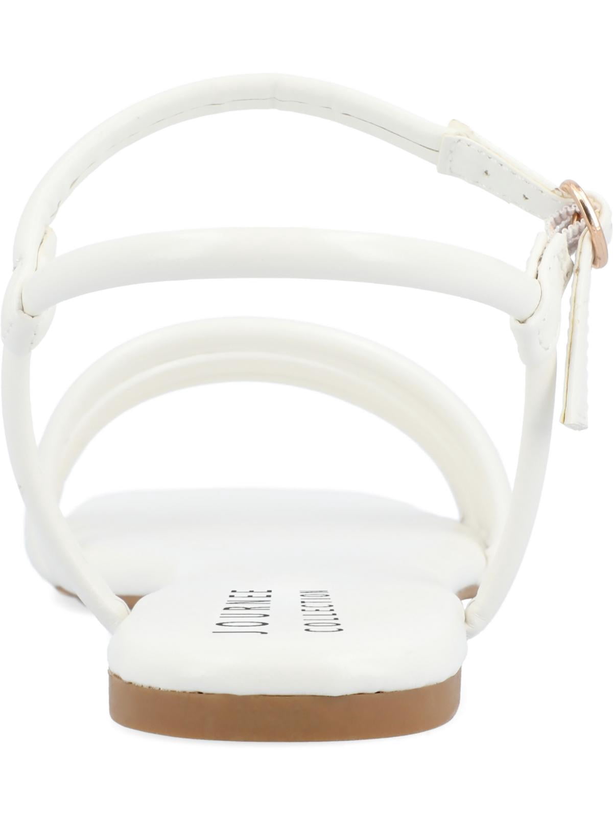 Journee Collection Women's Lyddea Multi Strap Sandals White Size 8
