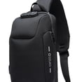 thumbnail image 3 of Bolso bandolera Zulema Con puerto de carga USB para hombrenderismo Ciclismo negro, 3 of 8