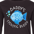 thumbnail image 4 of Inktastic Daddy's Fishing Buddy with Cute Blue Fish Long Sleeve Youth T-Shirt, 4 of 5