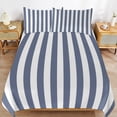thumbnail image 6 of 3 Pcs Soft Bedding Set, Includes 1 Duvet Cover with Zipper And 2 Pillow Shams,Aesthetic Distant Blue And White Vertical King(102"×90"), 6 of 8