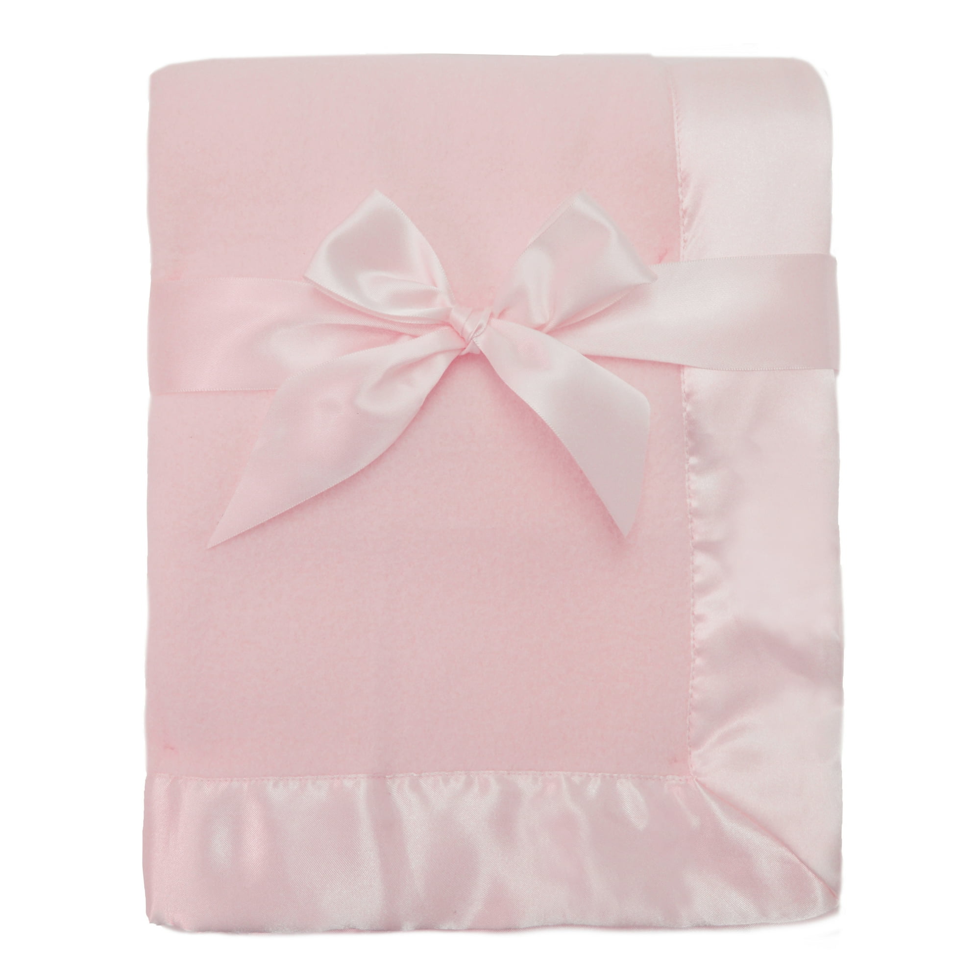 TL Care Fleece Blanket with Silk-Like Satin Trim, Soft, Warm & Cozy, Pink, 30" x 40" for Boys and Girls, Perfect for Baby Carrier, Stroller, Travel and Gifting