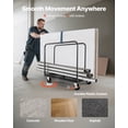 thumbnail image 4 of VEVOR Drywall Cart Dolly, 1800 lbs Load Capacity, Steel Panel Truck Cart with 5 inch Swivel Casters, Lumber Drywall Dolly with with Tie-Down Strap & 3 Side Handrails for Factory, Warehouse, Garage, B, 4 of 9