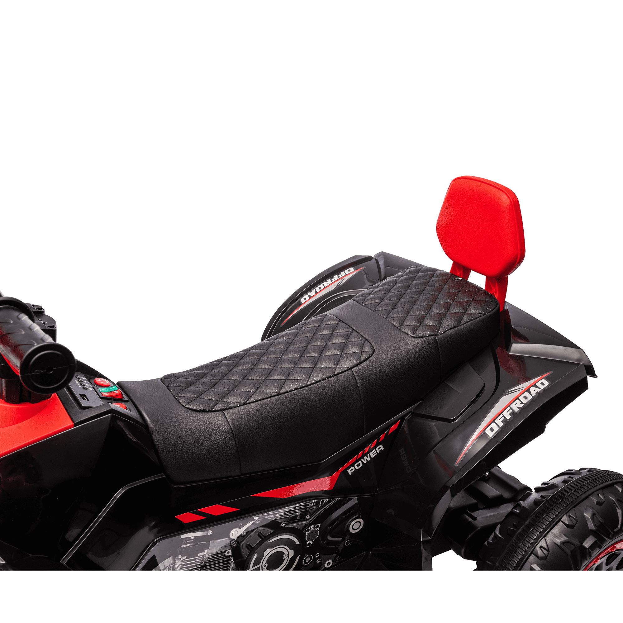 Jorfly 24V Ride on Truck ATV Car，Power Car Wheel 2-Seater Power Car Wheels Kids ATV – 800W 4WD Power with Remote Control & Extended Range Battery (Red)