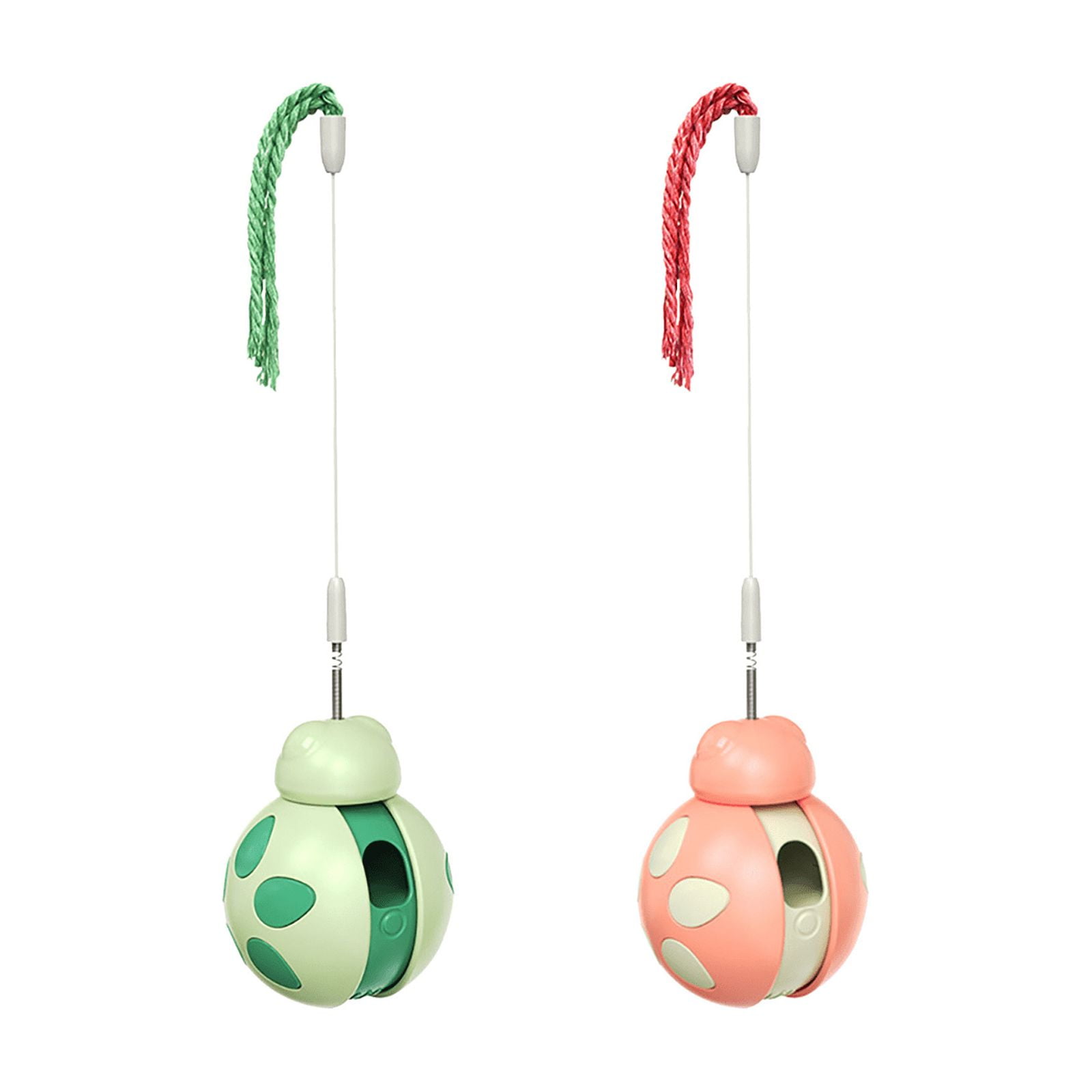 Interactive Cat Toy Rolling Ball with Food Dispenser - Tumbler Design, Bounce Teaser Wand, Cat Toy Balls, Funny Exercise, Safe Play Pet Toy Indoor for Bored Kittens Adults Cats(2PC)