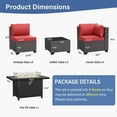 thumbnail image 3 of ALAULM 15-Piece Aluminum Weatherproof Outdoor Conversation Sets with Fire Pit Table and Cushions, Red/ Brown, 3 of 7