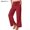 Red, variant on Nymphenshire Womens Linen Pants Wide Leg Solid Color Loose Fit High Waist Casual Summer Beach Pants with Pockets Side Slit Long Pants Army Green