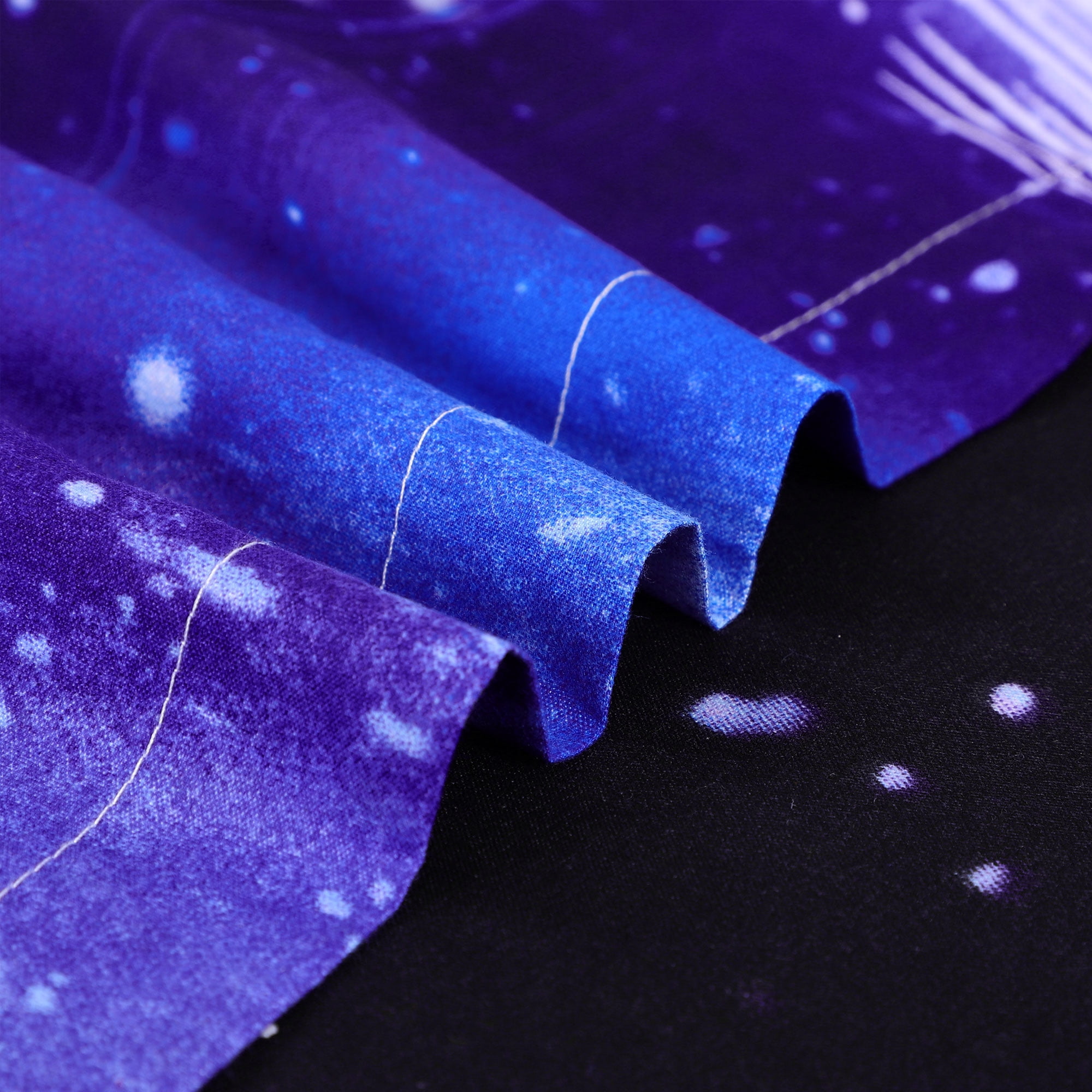 3 Pieces Galaxy Duvet Cover Bedding Set 3D Printed Quilt Cover Dark Purple Twin