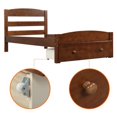 thumbnail image 5 of Twin Size Wood Platform Bed Frame with Storage Drawer and Slat Support-Walnut, 5 of 7