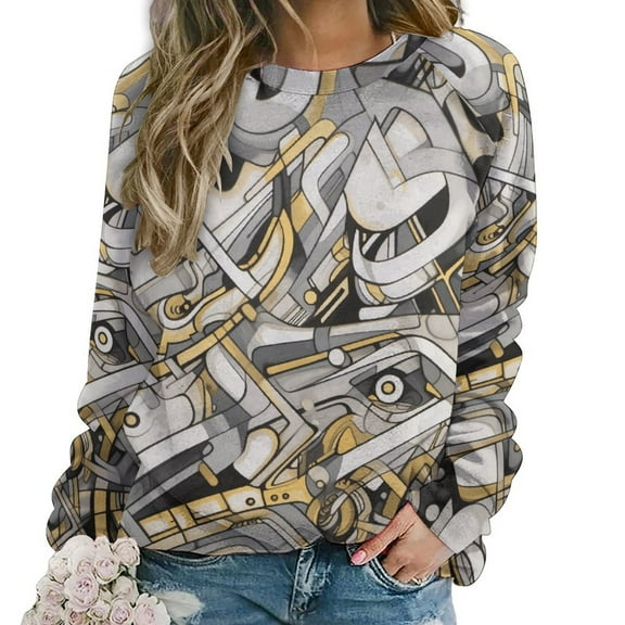Sweatshirt For Womens Crewneck Abstract Oil Painting Hoodies Teen Girls Cute