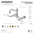 thumbnail image 7 of Kingston Brass KS1260WLL Willshire Double-Handle Wall-Mount Bridge Kitchen Faucet, Matte Black, 7 of 7