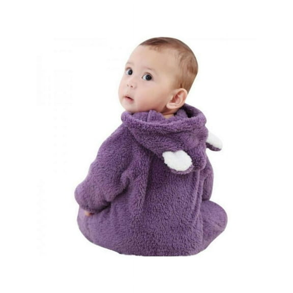 Newborn Baby Winter Warm Bear Jumpsuit Snowsuit Fleece Hoodie Romper S-XL