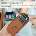 thumbnail image 6 of Compatible with iPhone 14 Pro Wallet Phone Case,360°Rotation Finger Ring Holder Kickstand,with Card Holder,Lychee Pattern PU Leather Durable Shockproof Rugged Phone Case,Brown, 6 of 8