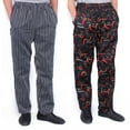 thumbnail image 4 of MesaSe Men Stripe Plaid Chili Printed Hotel Restaurant Kitchen Chef Work Long Pants, 4 of 8