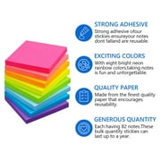 Tripumer 8 Pack Bright Sticky Pads Sticky Notes 3 x 3 in Self-Stick Note Pads 8 Colors