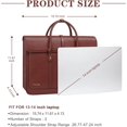 thumbnail image 3 of Mosiso Laptop Tote Bag for Women, 15-15.6 inch PU Leather Shoulder Bag Convertible Backpack, Casual Travel Handbag Office Work Computer Briefcase, Brown, 3 of 7