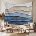 thumbnail image 2 of Blue Beige Large Tapestry for Bedroom Wall Hanging Tapestry, Coastal Wave Modern Abstract Art Ceiling Backdrop Tapestries Poster Blanket Wall Decor for Teens Room Living Room Dorm 100" x 59", 2 of 8