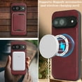 thumbnail image 3 of Allytechgroup for Google Pixel 9A Case 2025 with Credit Card Holder [Compatible with Magsafe Wireless Charging] Slim PU Leather Magnetic Wallet Back Case Soft TPU Bumper Shell Shockproof Cover,Winered, 3 of 15