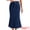 Deep Blue, variant on DARING DIVA Women's Denim Maxi A Line Raw Hem Jean Skirt Small Deep Blue