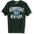 thumbnail image 1 of Aeropostale Mens Puff Paint 1987 New York Graphic playera, verde, grande Aeropostale Camiseta gráfica, 1 of 1