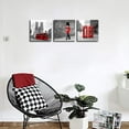 thumbnail image 5 of 3 Pcs Modern Giclee Canvas Prints London Black and White with Red Bus Union Jack British Guards Poster Telephone Booth Paintings on Canvas Stretched and Framed Ready to Hang for Home Decor, 5 of 6