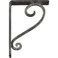 thumbnail image 5 of Ekena Millwork 1 1/2"W x 5 1/2"D x 8"H Edwards Wrought Iron Bracket, (Single center brace), Antiqued Warm Silver, 5 of 10