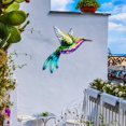 thumbnail image 4 of Arte de pared de colibrí de hierro, escultura colgante de pared, adorno colgante, estatua de colibrí de Metal para jardín, oficina interior, puerta de Amarillo DYNWAVEMX Arte de la pared del colibrí, 4 of 8