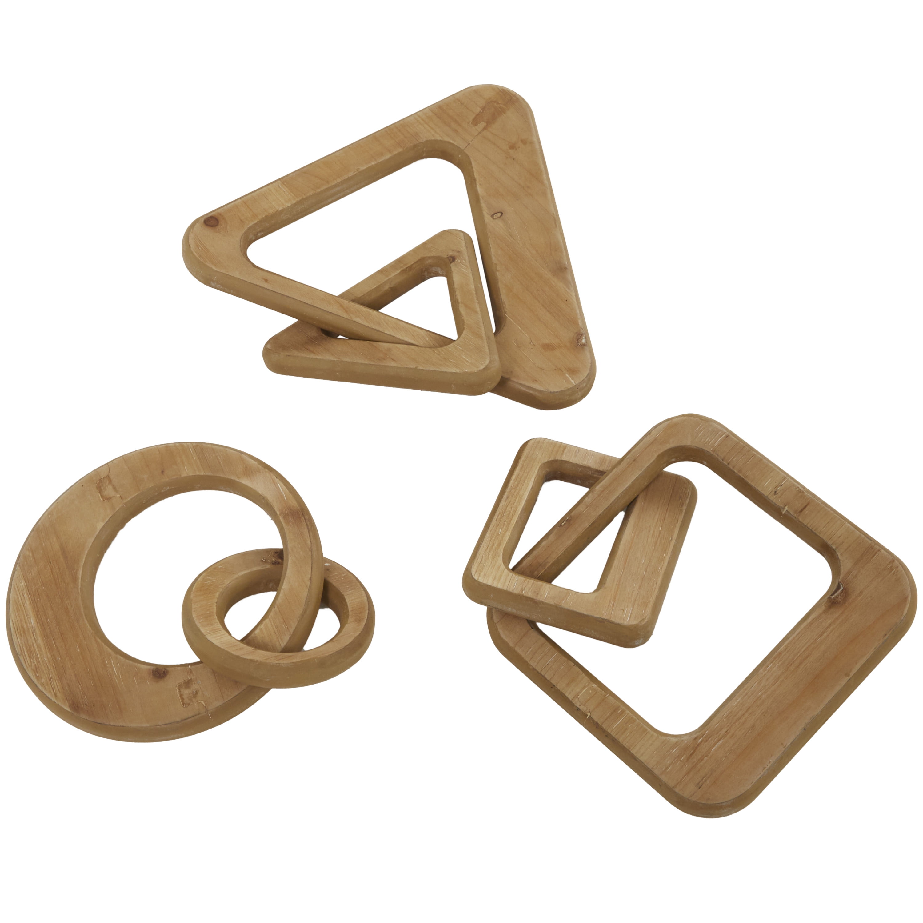 10", 13", 11"W Brown Wood Chain Sculpture, by CosmoLiving by Cosmopolitan (3 Count)